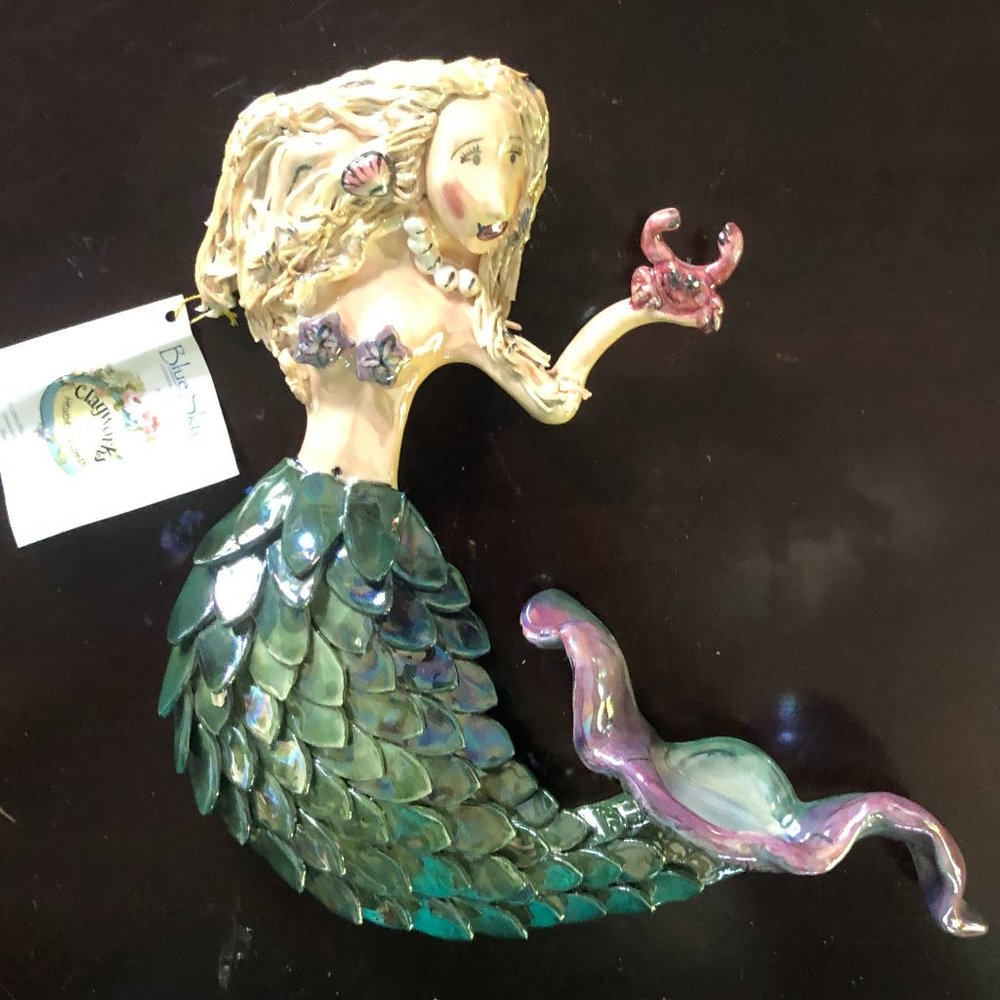 Vintage Clayworks Mermaid Tea Light Holder NWOT